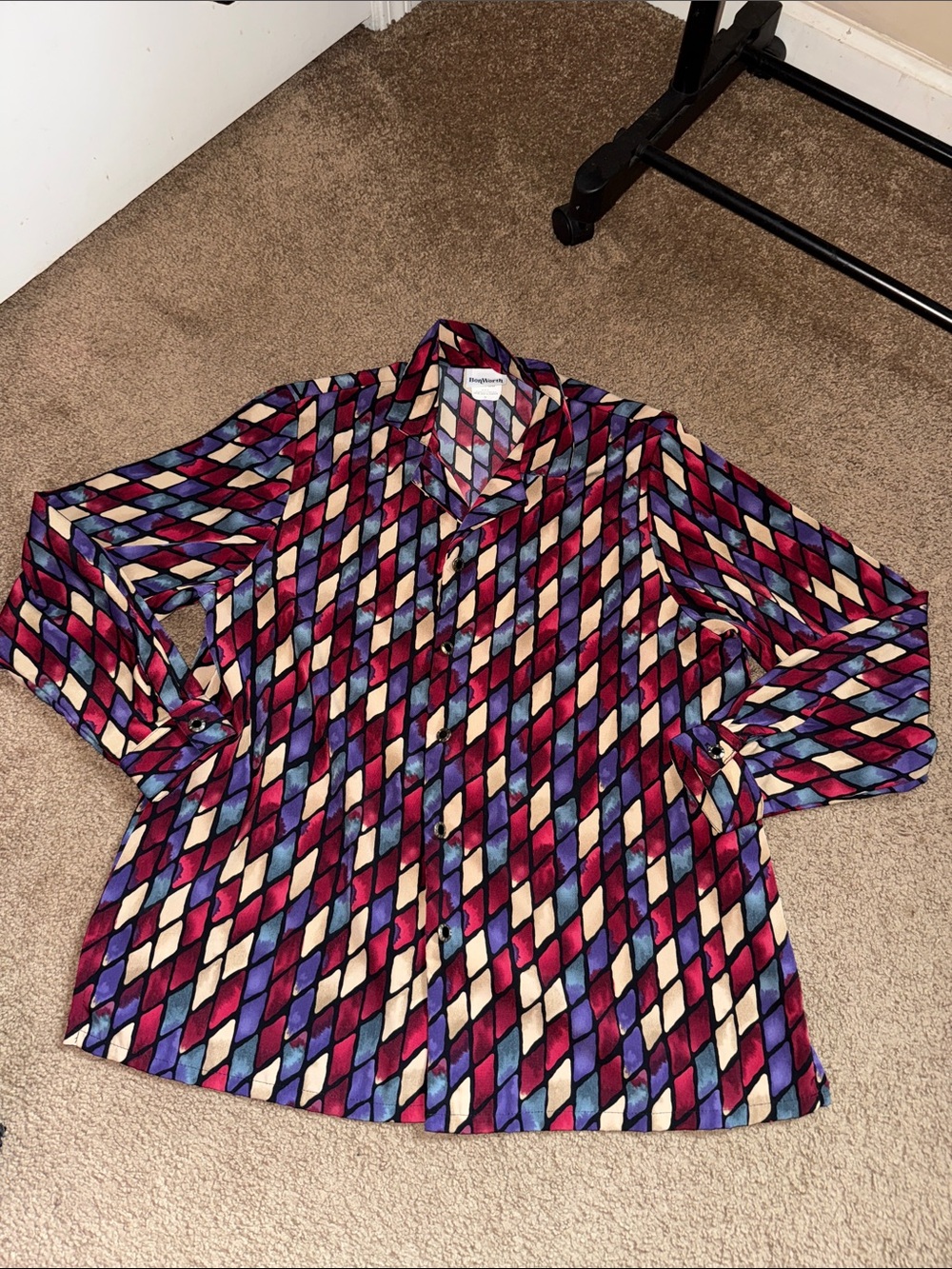BonWorth Multicolor Geometric Print Button Up